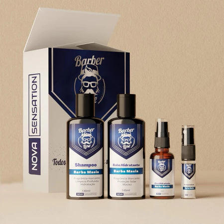 Kit Barba Macia Balm, Perfume Para Barba, Óleo e Shampoo