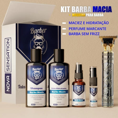 Kit Barba Macia Balm, Perfume Para Barba, Óleo e Shampoo