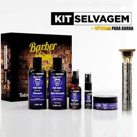 Kit Barba Balm, Óleo, Shampoo, Colônia e Pasta Modeladora